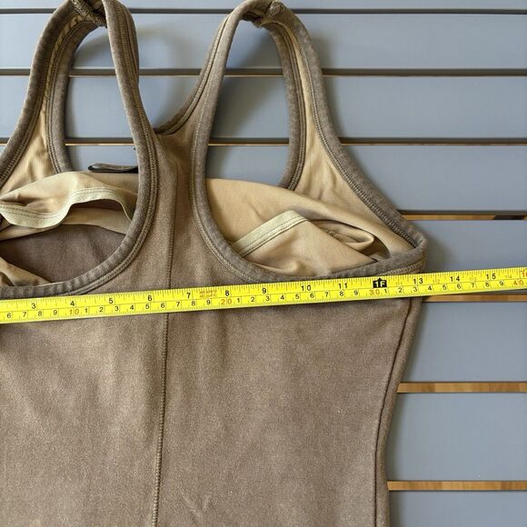 Skims Romper Small Brown Scoop Neck Cotton One Piece Short in "Army" - Picture 7 of 7